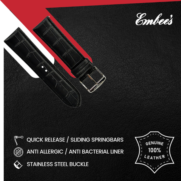 Embees Leather Strap for all Watch 18mm genuine Leather Watch Strap
