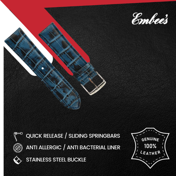 Embees Leather Strap for all Watch 18mm genuine Leather Watch Strap