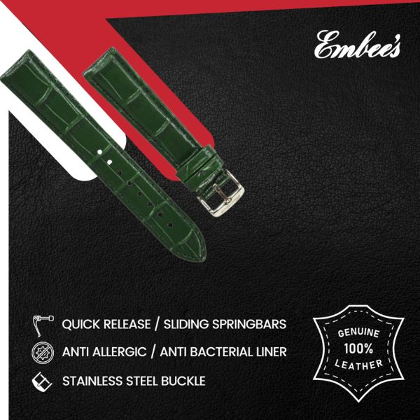 Embees Leather Strap for all watches 18 mm Genuine Leather Watch Strap