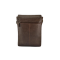 Embee's Classic Dark Brown Genuine Leather Vertical Messenger Laptop Bag For 14 Inch Laptops - Mac Book Air Laptop Messenger Bag