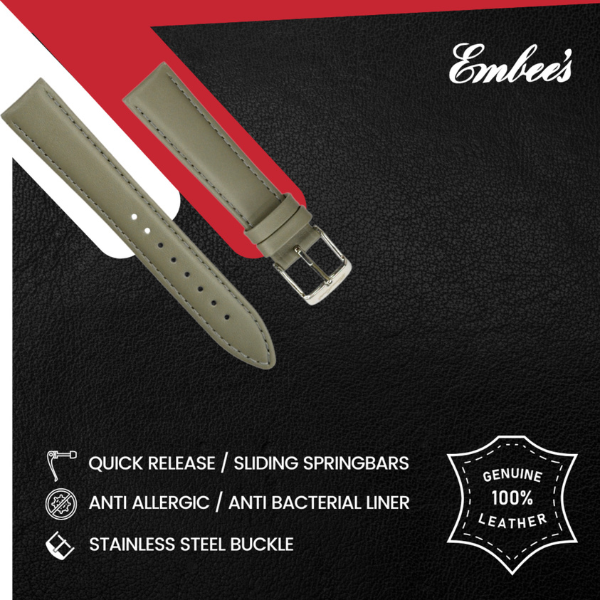 Embees Leather Strap for all Watch 18mm genuine Leather Watch Strap