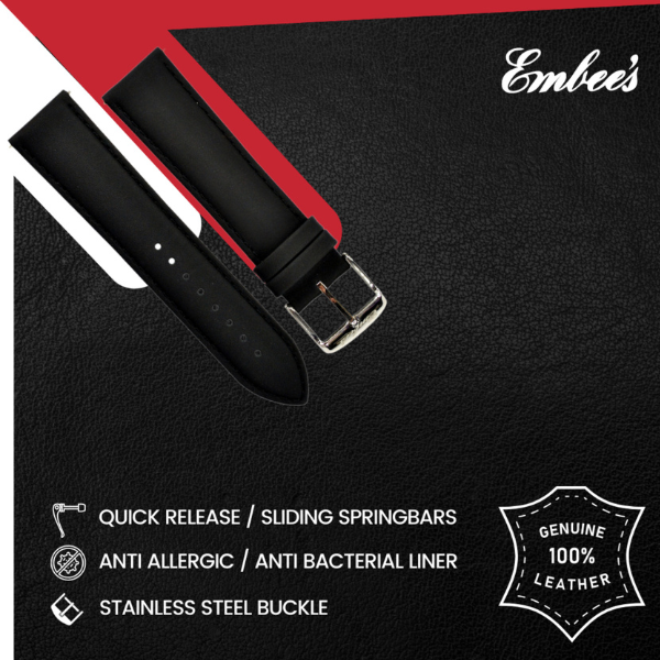 Embees Leather Strap for all Watch 22 mm genuine Leather Watch Strap