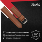 Embees Leather Strap for all Watch 24 mm genuine Leather Watch Strap
