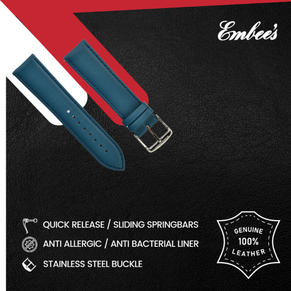 Embees Leather Strap for all Watch 22 mm genuine Leather Watch Strap