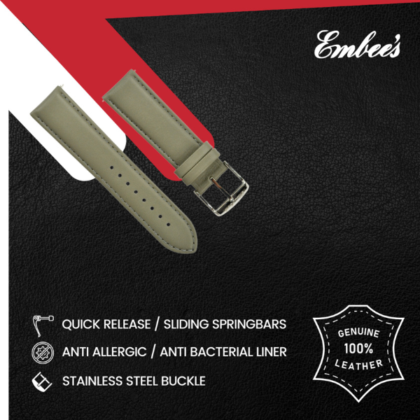 Embees Leather Strap for all Watch 22 mm genuine Leather Watch Strap