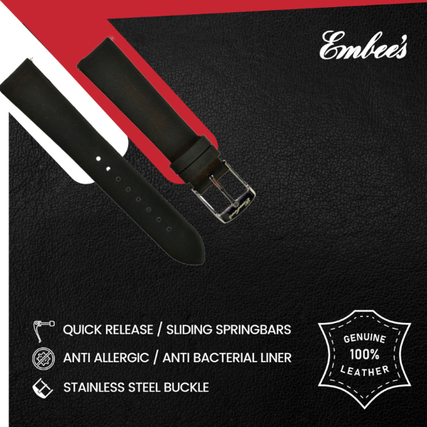 Embees Leather Strap for all Watch 18mm genuine Leather Watch Strap