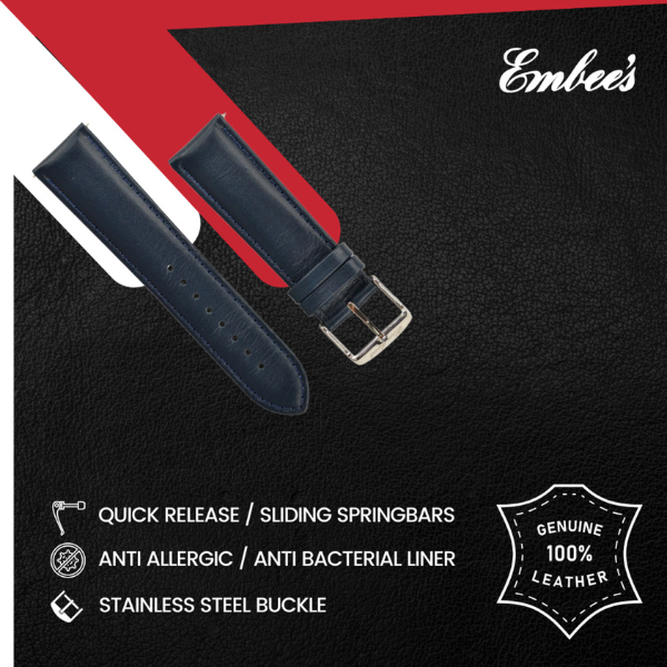 Embees Leather Strap for all Watch 22 mm genuine Leather Watch Strap