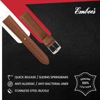 Embees Leather Strap for all Watch 18mm genuine Leather Watch Strap