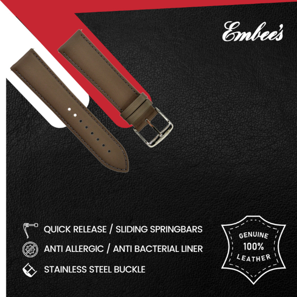 Embees Leather Strap for all Watch 22 mm genuine Leather Watch Strap